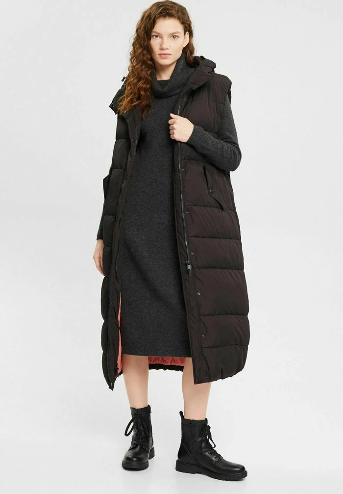 Edc By Esprit LONGLINE - Waistcoat - Black 2 Edc By Esprit LONGLINE - Waistcoat - Black - Image 2