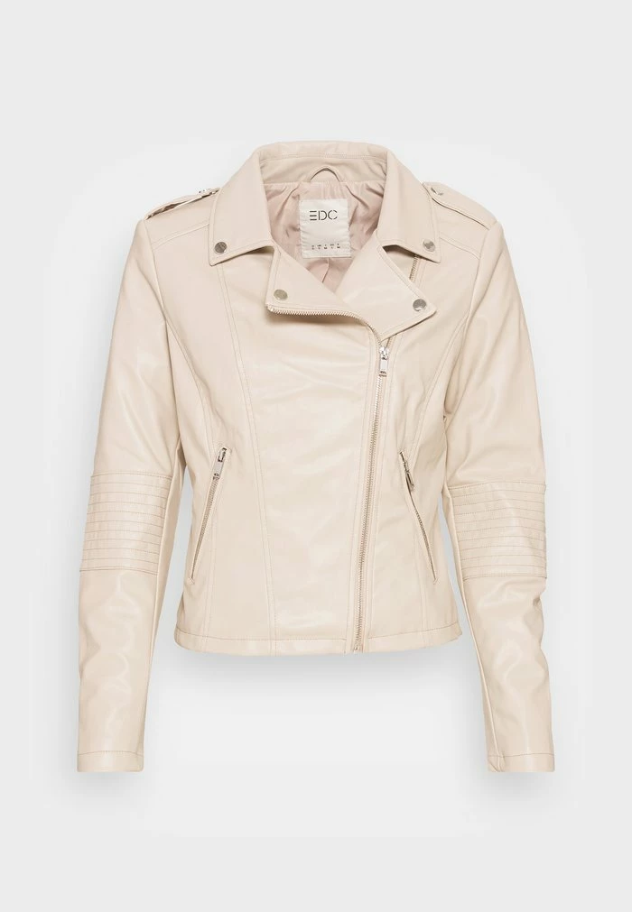 Edc By Esprit BIKER - Faux Leather Jacket - Cream Beige 4 Edc By Esprit BIKER - Faux Leather Jacket - Cream Beige - Image 4