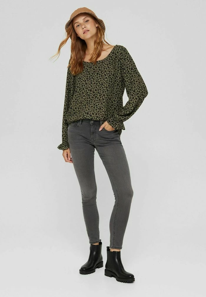 Edc By Esprit EASY BLOUSE - Blouse - Dark Khaki 2 Edc By Esprit EASY BLOUSE - Blouse - Dark Khaki - Image 2