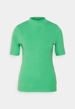 Edc By Esprit FULL NEEDLE MOCK NECK SHORT SLEEVE - Basic T-shirt - Green -edc by Esprit Shop 021d79574b314a0bb635916448bde470