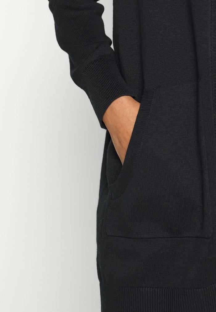 Edc By Esprit LONG HOODED OPEN CARDIGAN - Cardigan - Black 5 Edc By Esprit LONG HOODED OPEN CARDIGAN - Cardigan - Black - Image 5