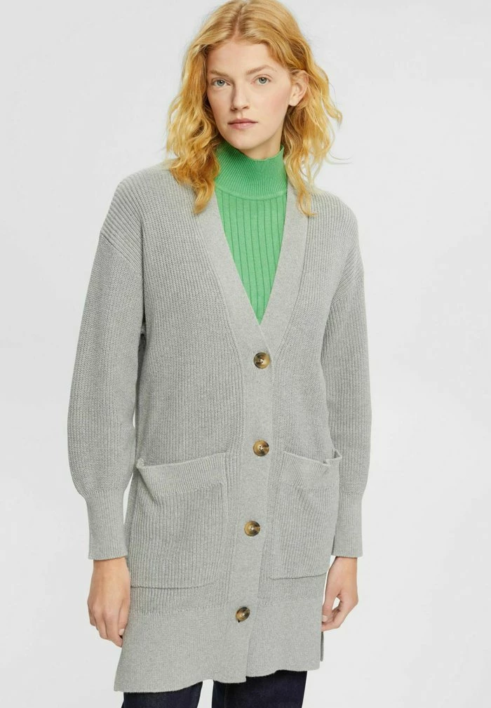 Edc By Esprit LANGER - Cardigan - Medium Grey 1 Edc By Esprit LANGER - Cardigan - Medium Grey