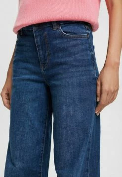 Edc By Esprit WIDE LEG HIGH RISE - Flared Jeans - Blue Dark Washed -edc by Esprit Shop 0735c6b382a5469b93d41cf34daecdcb