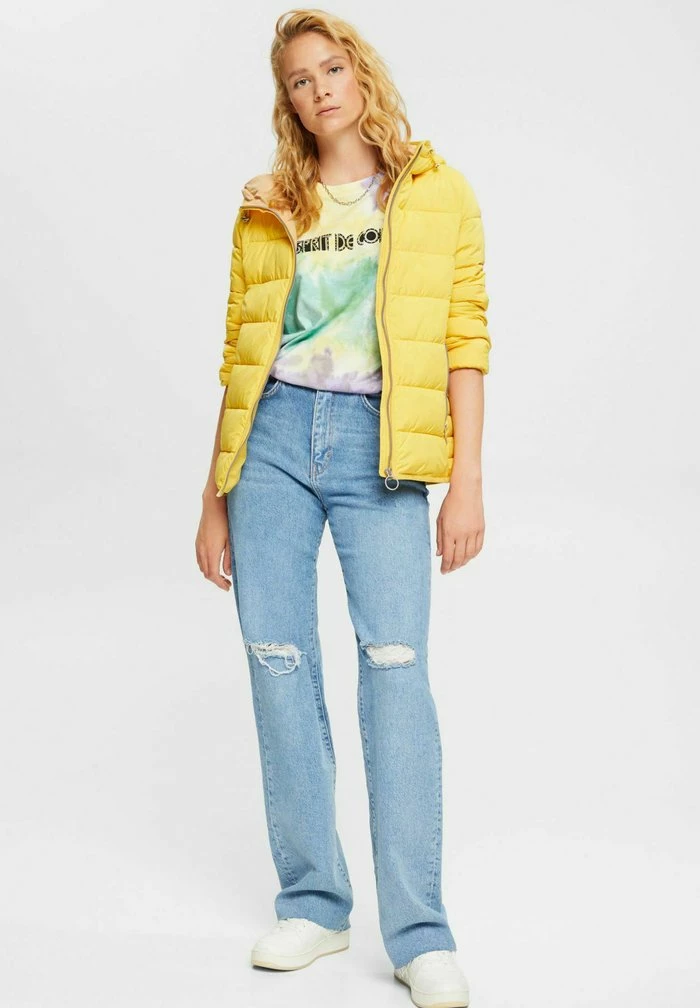 Edc By Esprit MIT DESTROYED EFFEKTEN - Straight Leg Jeans - Blue Medium Wash 4 Edc By Esprit MIT DESTROYED EFFEKTEN - Straight Leg Jeans - Blue Medium Wash - Image 4