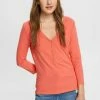 Edc By Esprit MIT HENLEY AUSSCHNITT - Long Sleeved Top - Coral