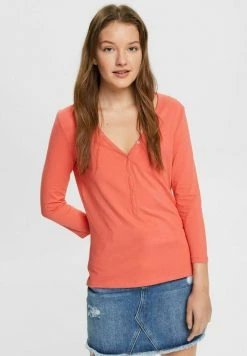 Edc By Esprit MIT HENLEY AUSSCHNITT - Long Sleeved Top - Coral