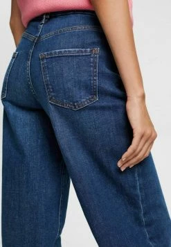 Edc By Esprit WIDE LEG HIGH RISE - Flared Jeans - Blue Dark Washed -edc by Esprit Shop 09e1f4da7e234394a8463ac945b234f9