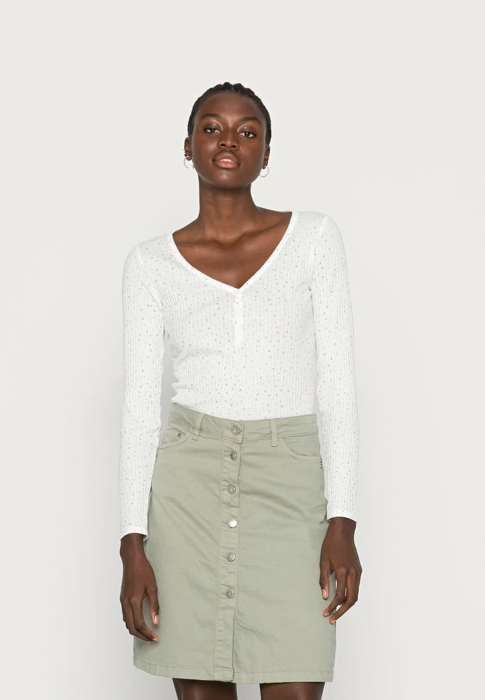 Edc By Esprit POINTELLE - Long Sleeved Top - Off White 1 Edc By Esprit POINTELLE - Long Sleeved Top - Off White