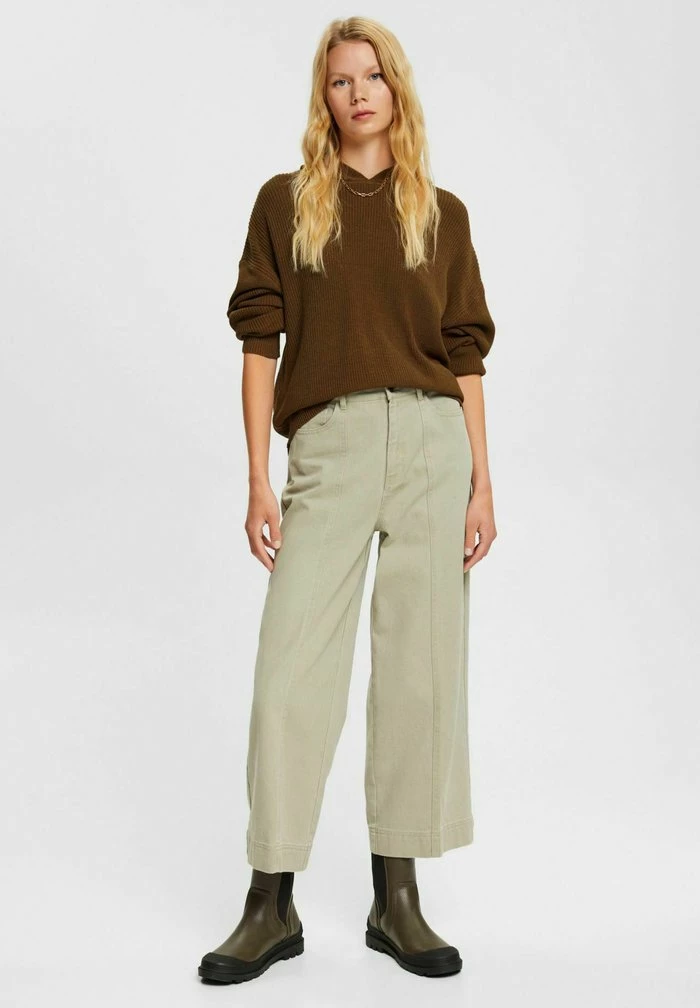 Edc By Esprit SOFT TOUCH HOODED - Jumper - Khaki Green 2 Edc By Esprit SOFT TOUCH HOODED - Jumper - Khaki Green - Image 2