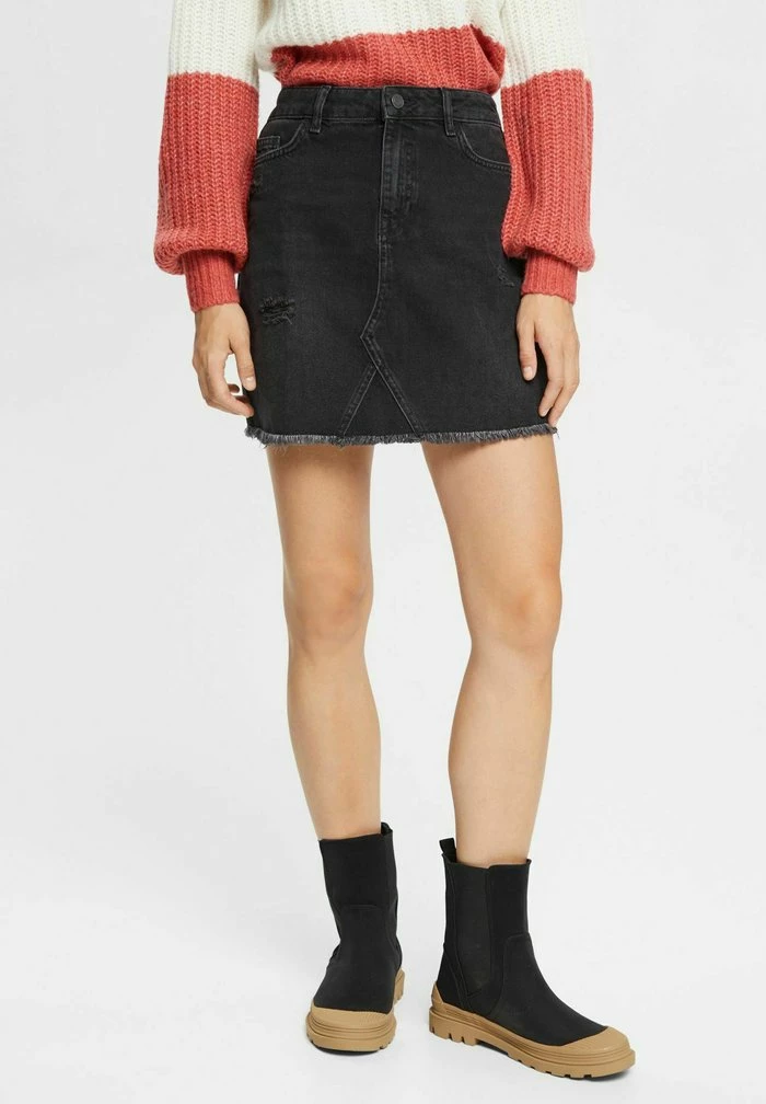 Edc By Esprit Denim Skirt - Black 1 Edc By Esprit Denim Skirt - Black