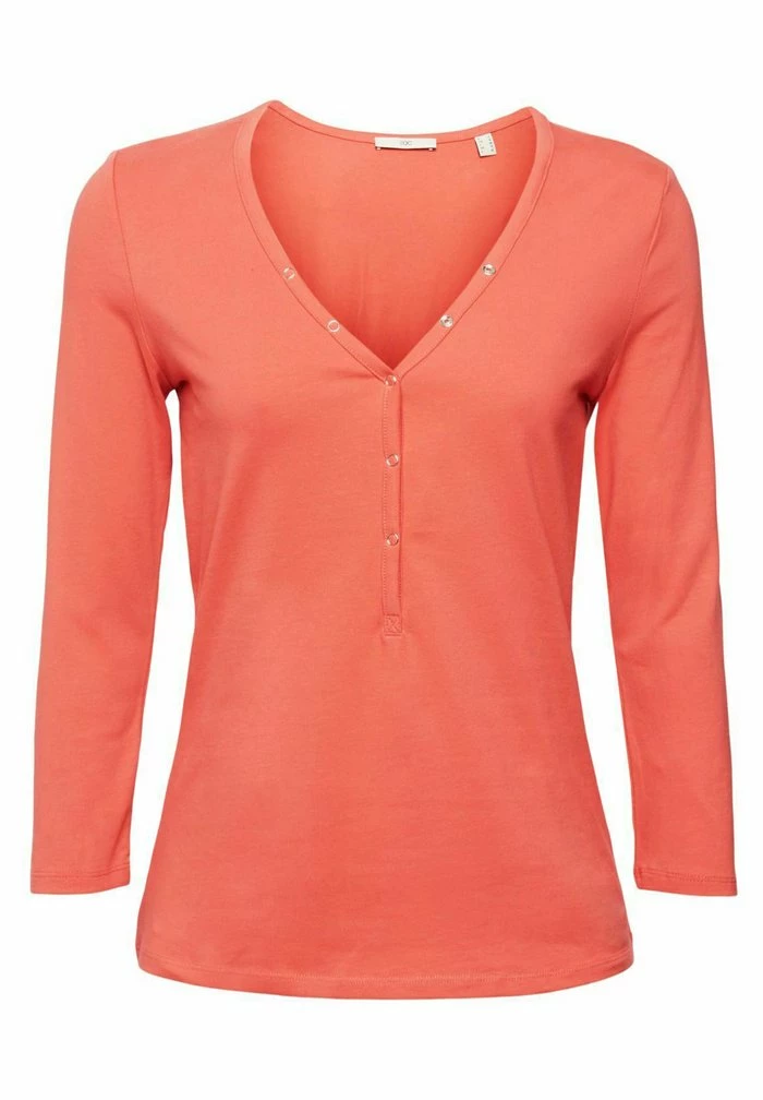 Edc By Esprit MIT HENLEY AUSSCHNITT - Long Sleeved Top - Coral 6 Edc By Esprit MIT HENLEY AUSSCHNITT - Long Sleeved Top - Coral - Image 6