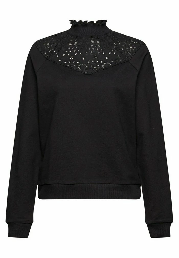 Edc By Esprit MIT LOCHSPITZE - Sweatshirt - Black 6 Edc By Esprit MIT LOCHSPITZE - Sweatshirt - Black - Image 6