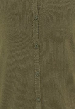 Edc By Esprit BASIC CREWNECK CARDIGAN - Cardigan - Khaki Green -edc by Esprit Shop 12154d031c8d451b8356e0c2ee9a4bdb
