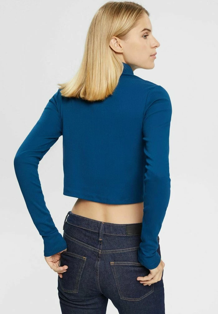 Edc By Esprit MIT ROLLKRAGEN - Long Sleeved Top - Petrol Blue 3 Edc By Esprit MIT ROLLKRAGEN - Long Sleeved Top - Petrol Blue - Image 3