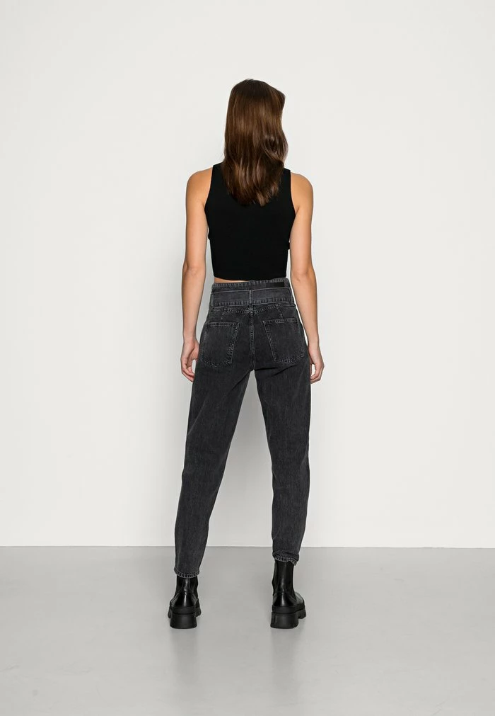 Edc By Esprit PAPERBAG - Straight Leg Jeans - Black Dark Wash 3 Edc By Esprit PAPERBAG - Straight Leg Jeans - Black Dark Wash - Image 3