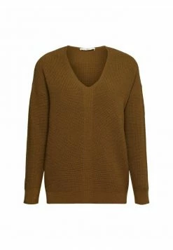 Edc By Esprit MIT V-AUSSCHNITT - Jumper - Khaki Green -edc by Esprit Shop 14c9b7a4e2cb484a9e4c40074bab913a