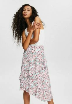 Edc By Esprit GEMUSTERTER MIDI LENZING™ ECOVERO™ - A-line Skirt - Light Blue -edc by Esprit Shop 14db9a7d29134aac994dd1179e5ef0e5