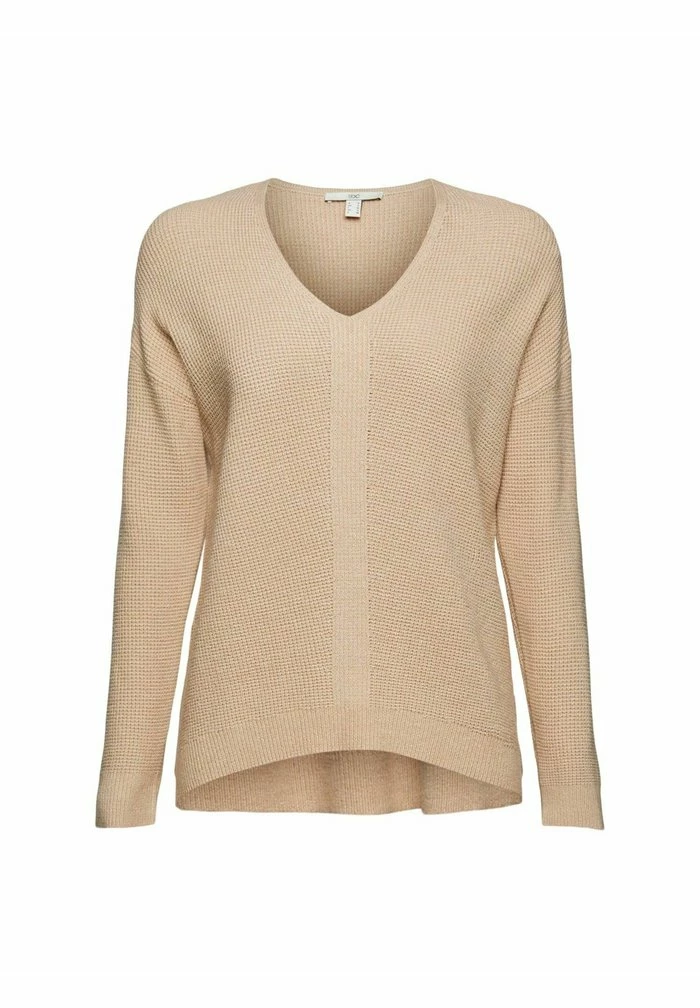 Edc By Esprit V-NECK STRUCTURE SWEATER - Jumper - Beige 7 Edc By Esprit V-NECK STRUCTURE SWEATER - Jumper - Beige - Image 7