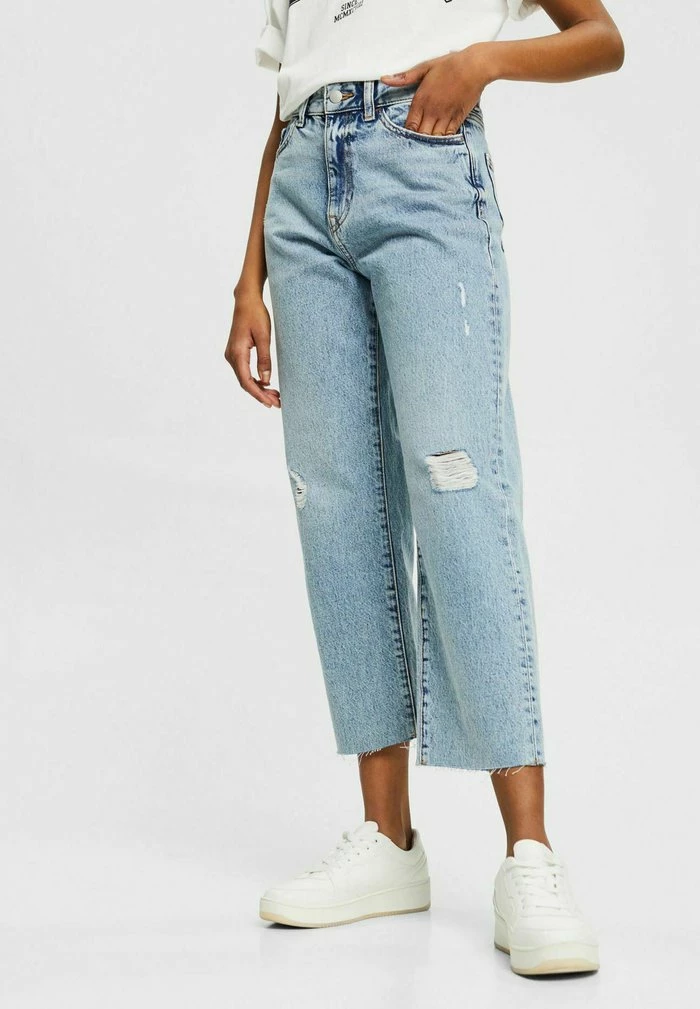 Edc By Esprit Straight Leg Jeans - Blue Light Washed 1 Edc By Esprit Straight Leg Jeans - Blue Light Washed