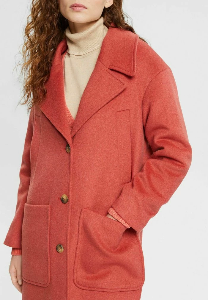 Edc By Esprit LANGER - Classic Coat - Coral 4 Edc By Esprit LANGER - Classic Coat - Coral - Image 4