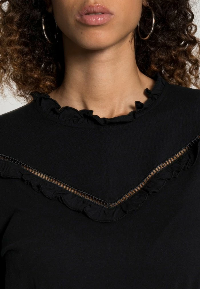 Edc By Esprit FRILL DRESS - Day Dress - Black 5 Edc By Esprit FRILL DRESS - Day Dress - Black - Image 5