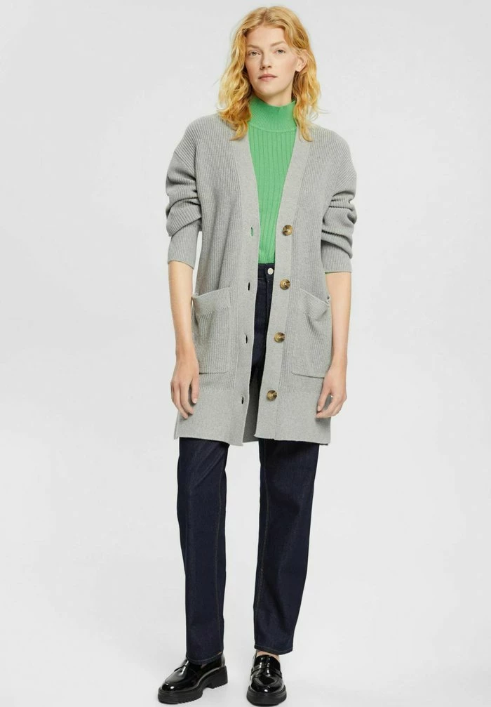 Edc By Esprit LANGER - Cardigan - Medium Grey 2 Edc By Esprit LANGER - Cardigan - Medium Grey - Image 2