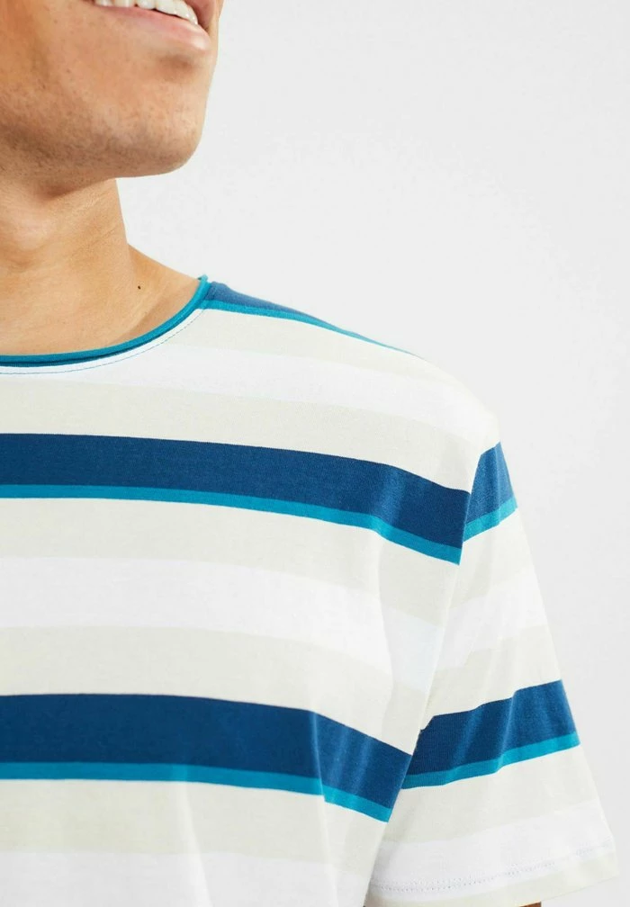 Edc By Esprit MIT STREIFENMUSTER - Print T-shirt - Teal Blue 5 4 Edc By Esprit MIT STREIFENMUSTER - Print T-shirt - Teal Blue 5 - Image 4