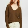 Edc By Esprit MIT V-AUSSCHNITT - Jumper - Khaki Green