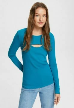 Edc By Esprit LONGSLEEVE - Long Sleeved Top - Teal Blue