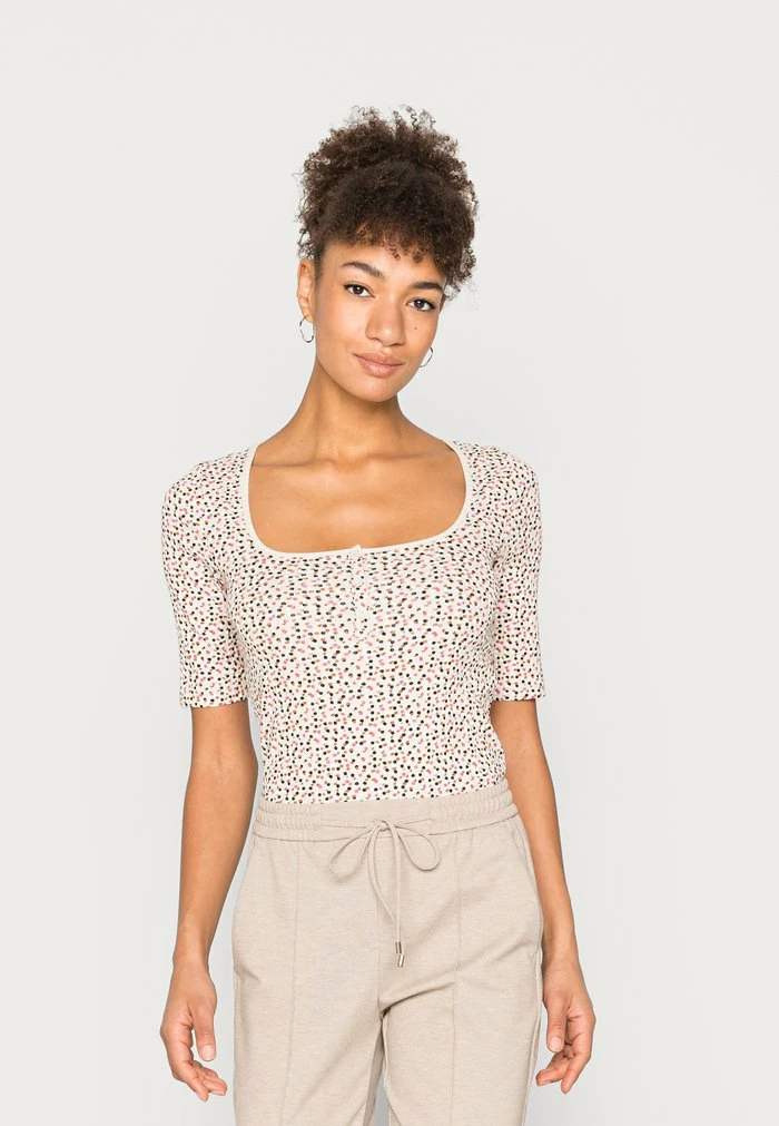 Edc By Esprit HENLEY - Basic T-shirt - Sand 1 Edc By Esprit HENLEY - Basic T-shirt - Sand