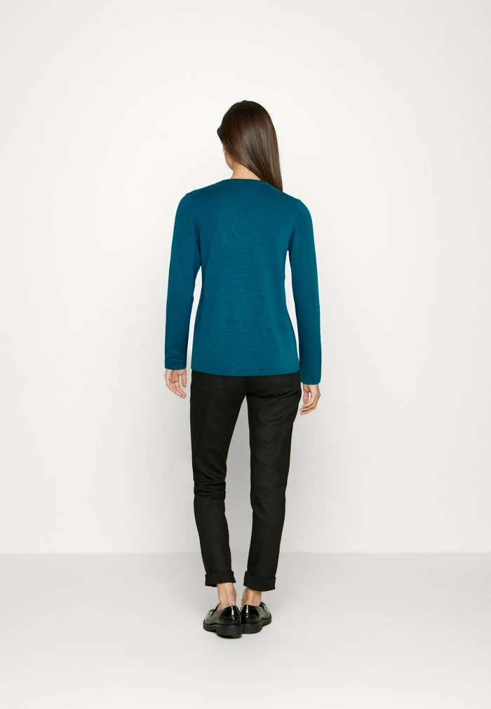 Edc By Esprit BASIC V-NECK - Jumper - Teal Blue 3 Edc By Esprit BASIC V-NECK - Jumper - Teal Blue - Image 3