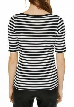 Edc By Esprit FULL NEEDLE SQUARE NECK STRIPED - Print T-shirt - Black -edc by Esprit Shop 220dce3d6b0f4c3a8c894446c9f66ab3