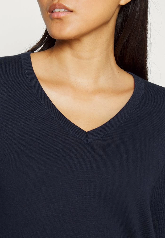 Edc By Esprit BASIC V-NECK - Jumper - Navy 6 Edc By Esprit BASIC V-NECK - Jumper - Navy - Image 6