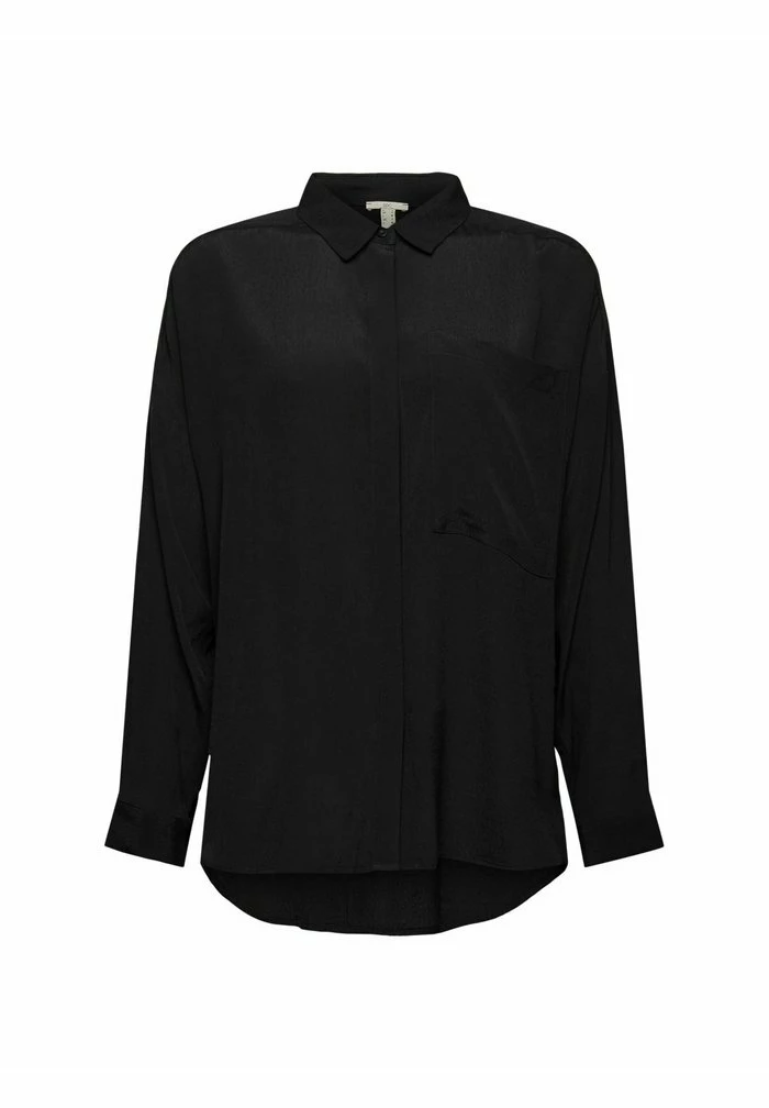 Edc By Esprit LENZING™ ECOVERO™ - Button-down Blouse - Black 8 Edc By Esprit LENZING™ ECOVERO™ - Button-down Blouse - Black - Image 8