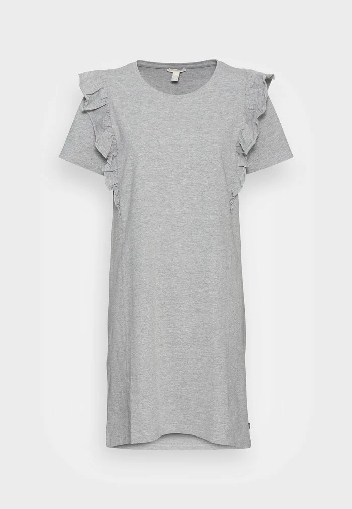 Edc By Esprit FRILL DRESS - Jersey Dress - Medium Grey 4 Edc By Esprit FRILL DRESS - Jersey Dress - Medium Grey - Image 4
