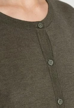 Edc By Esprit BASIC CREWNECK CARDIGAN - Cardigan - Dark Khaki -edc by Esprit Shop 283004c9aebe4d20ba653ff9ae3ca209