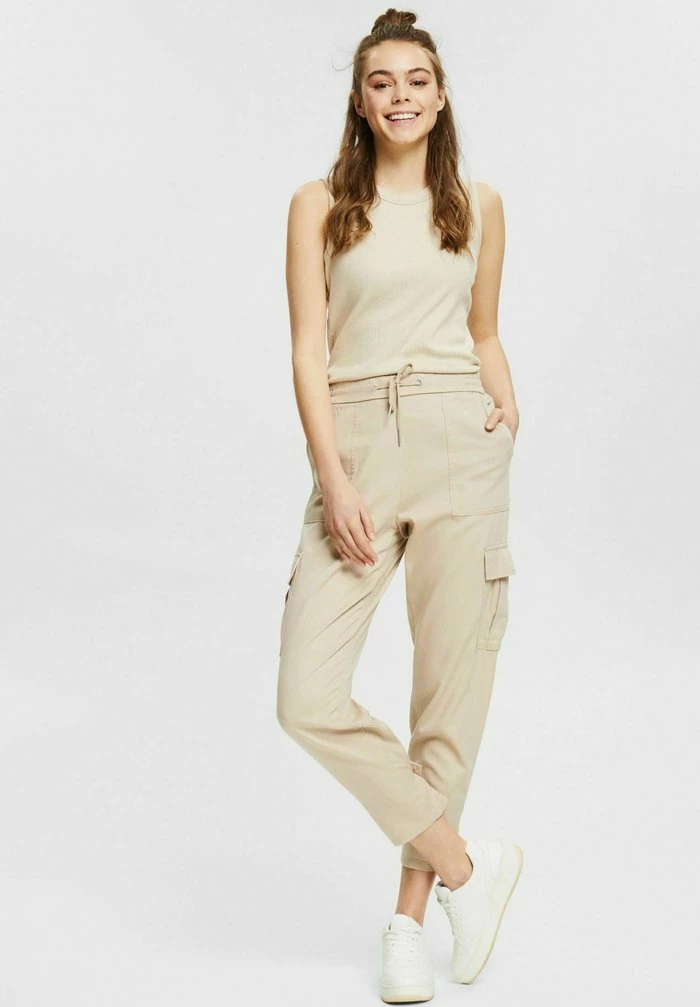 Edc By Esprit Cargo Trousers - Sand 2 Edc By Esprit Cargo Trousers - Sand - Image 2