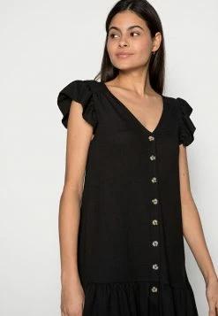Edc By Esprit CRINKLE DRESS - Shirt Dress - Black -edc by Esprit Shop 2bc62e815318474992cbc9655794a121