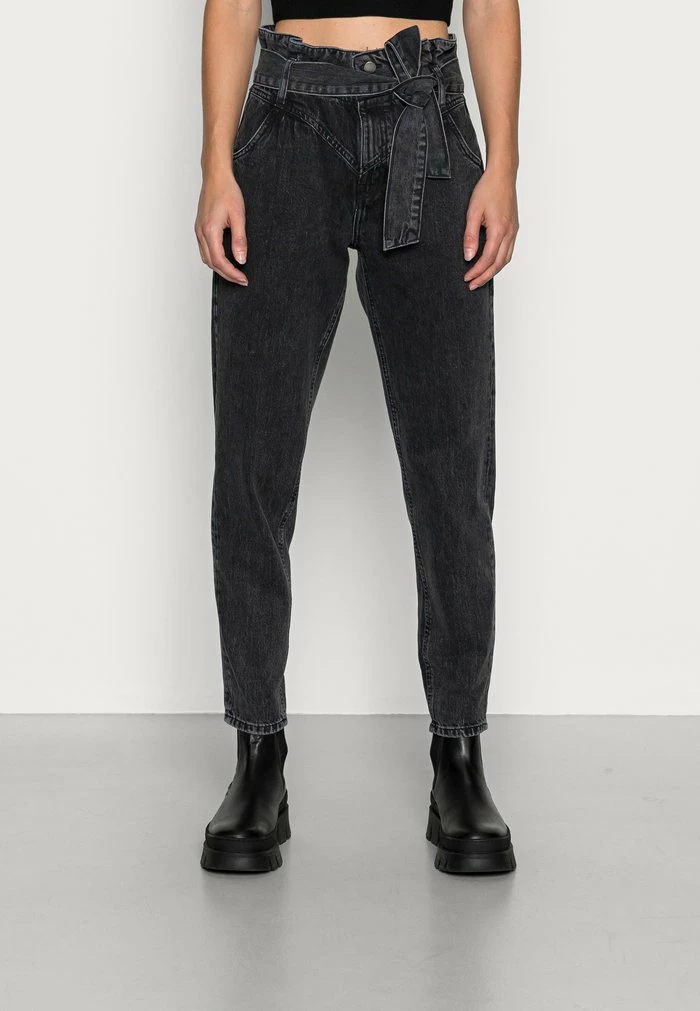 Edc By Esprit PAPERBAG - Straight Leg Jeans - Black Dark Wash 1 Edc By Esprit PAPERBAG - Straight Leg Jeans - Black Dark Wash