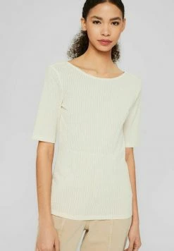 Edc By Esprit MIT RÜCKENAUSSCHNITT - Basic T-shirt - Off White