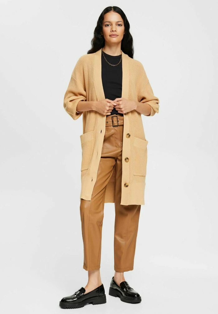 Edc By Esprit LANGER - Cardigan - Sand 2 Edc By Esprit LANGER - Cardigan - Sand - Image 2