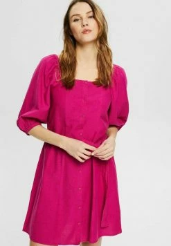 Edc By Esprit MIT KNOPFLEISTE - Shirt Dress - Pink Fuchsia