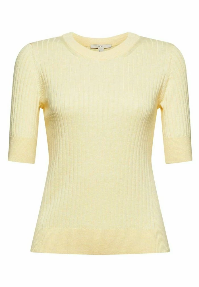 Edc By Esprit SHORT SLEEVE - Basic T-shirt - Pastel Yellow 6 Edc By Esprit SHORT SLEEVE - Basic T-shirt - Pastel Yellow - Image 6