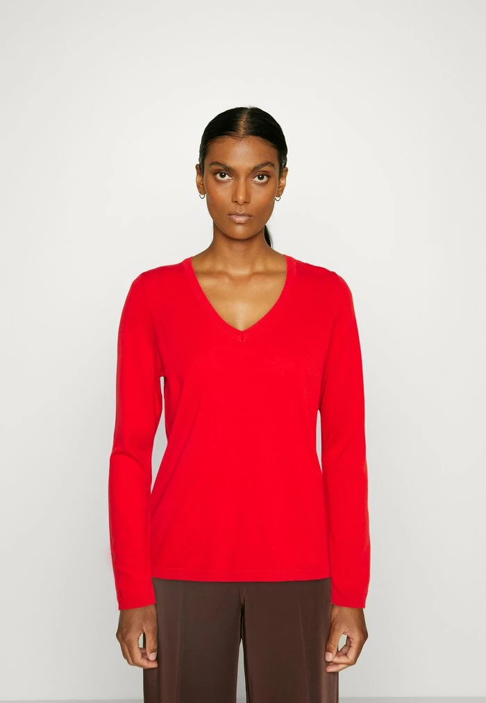 Edc By Esprit V-NECK - Jumper - Red 1 Edc By Esprit V-NECK - Jumper - Red