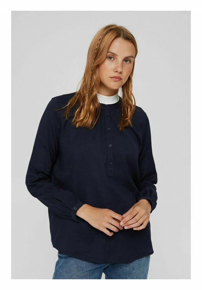 Edc By Esprit HENLEY - Blouse - Navy 1 Edc By Esprit HENLEY - Blouse - Navy