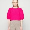 Edc By Esprit PUFFY BLOUSE - Print T-shirt - Pink Fuchsia