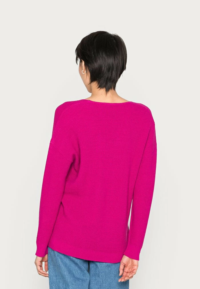 Edc By Esprit V-NECK STRUCTURE SWEATER - Jumper - Pink Fuchsia 3 Edc By Esprit V-NECK STRUCTURE SWEATER - Jumper - Pink Fuchsia - Image 3