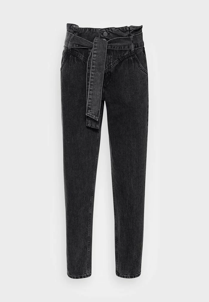 Edc By Esprit PAPERBAG - Straight Leg Jeans - Black Dark Wash 4 Edc By Esprit PAPERBAG - Straight Leg Jeans - Black Dark Wash - Image 4
