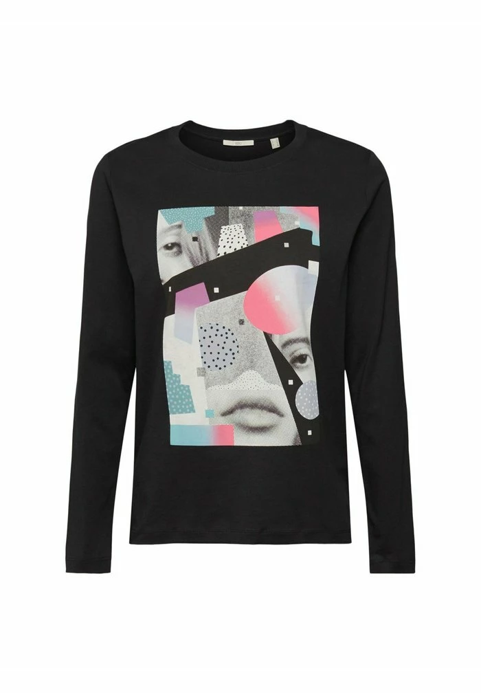 Edc By Esprit LONGSLEEVE MIT PRINT - Long Sleeved Top - Black 6 Edc By Esprit LONGSLEEVE MIT PRINT - Long Sleeved Top - Black - Image 6