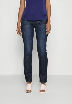 Edc By Esprit LOW RISE - Straight Leg Jeans - Blue Dark Wash